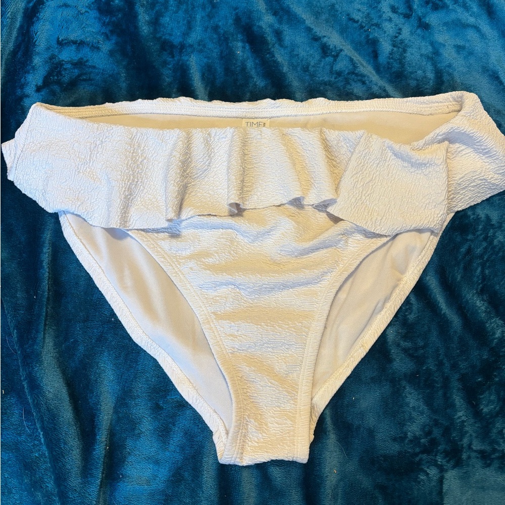 Time and Tru White Ruffle Bikini Bottom